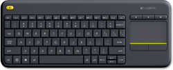 K400 Plus Black Wireless Touch Keyboard (UK Layout)