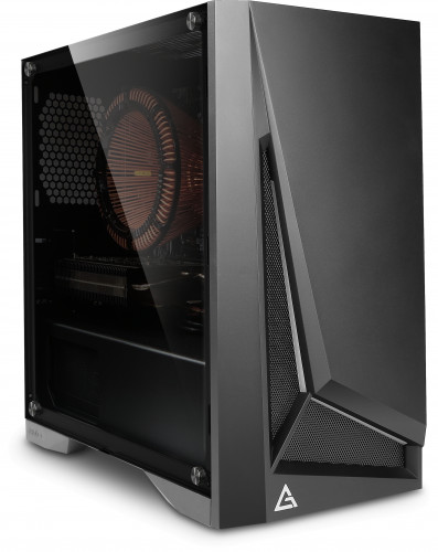 Quiet PC A1070i, shown with optional graphics card installed